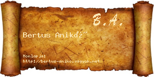 Bertus Anikó névjegykártya