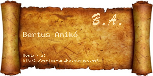 Bertus Anikó névjegykártya