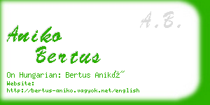 aniko bertus business card